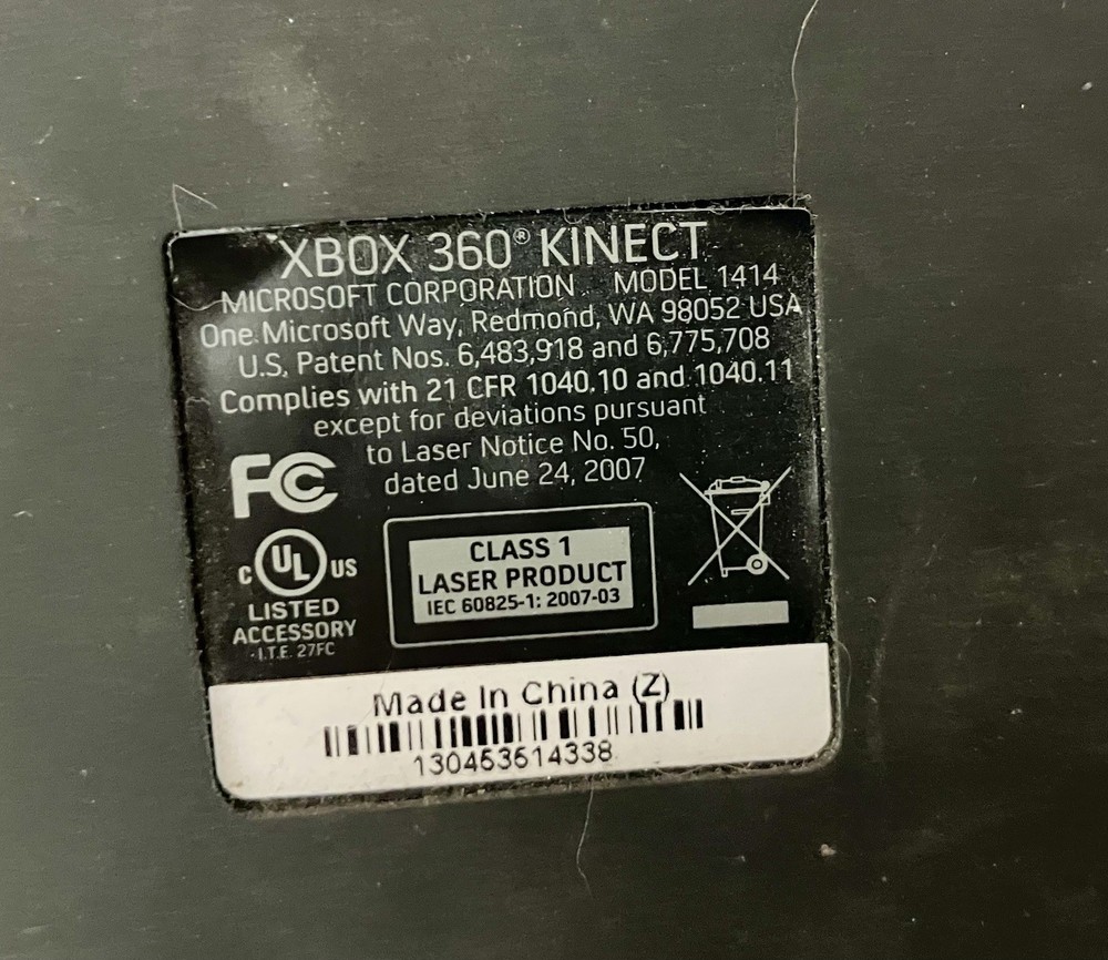 Genuine Microsoft Xbox 360 Kinect Connect Black Sensor Bar Untested, Parts/Rep