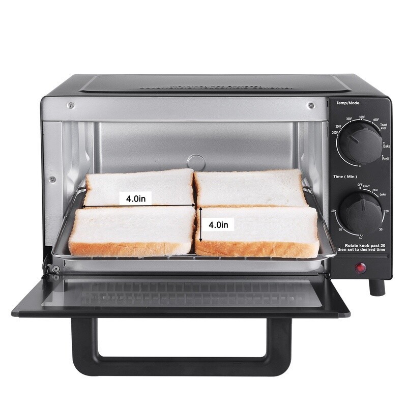 4 Slice Toaster Oven Baking Rack Pan Adjustable Timer 1050W Multi Function New