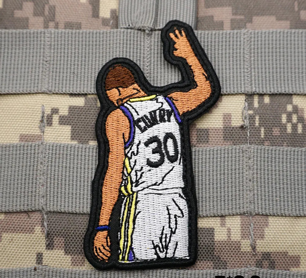 STRIKING STEPHEN CURRY EMBROIDERED IRON-ON PATCH...