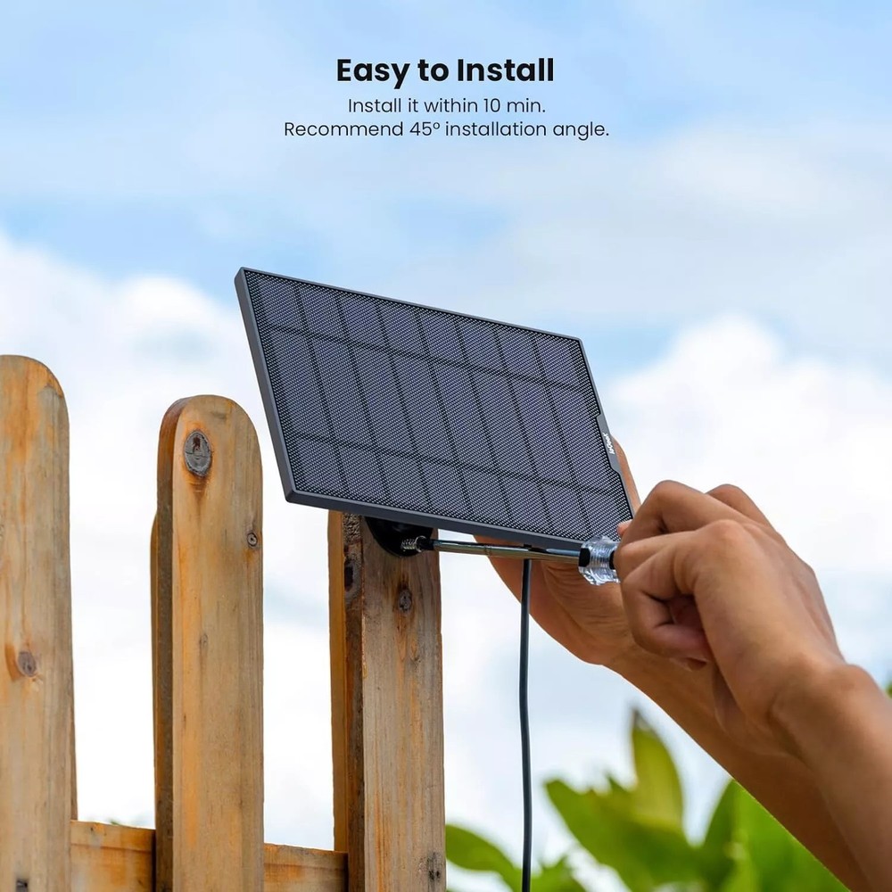 Solar Panel for Wireless Outdoor Security Camera,with DC 5V 3W Type C,No Camera