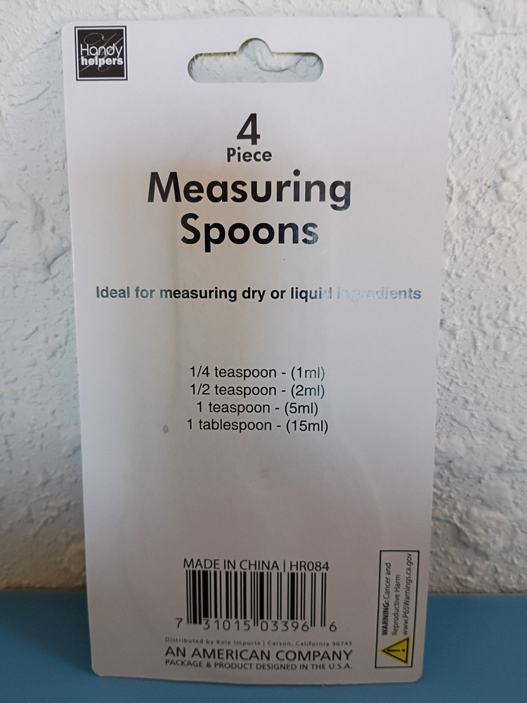 2 Pack - 4 Piece Metal Measuring Spoon Set