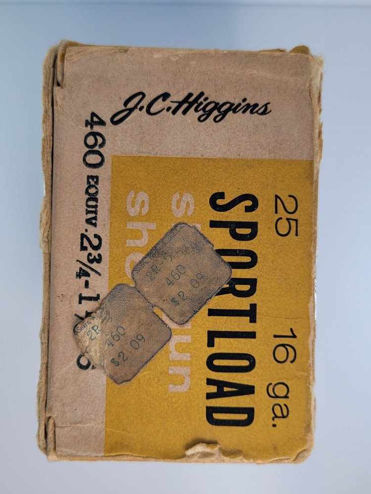 J.C Higgins 16 Gauge Shotshell Empty Box