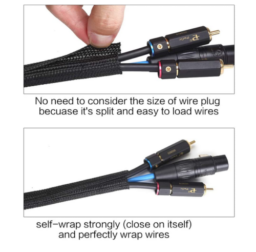 Braided Wire Loom Cord Protector Cable Management Auto Wiring Sleeve Sheathing