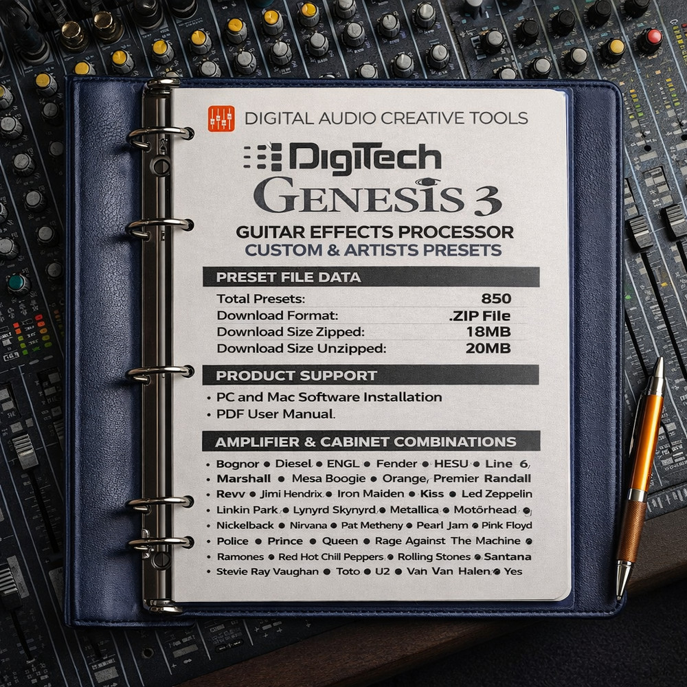 Digitech Genesis3 Guitar Multi-FX Presets Library
