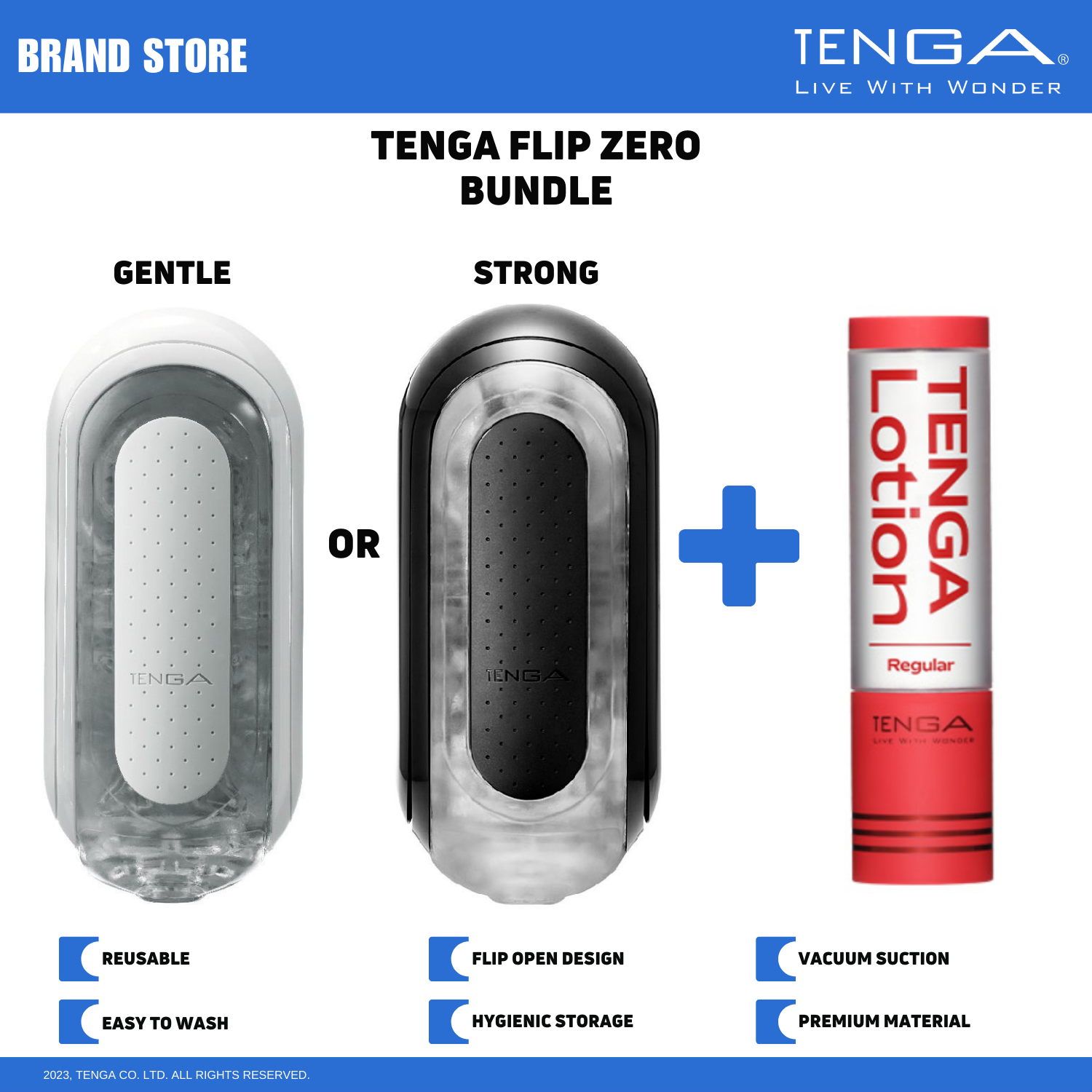 TENGA Flip Zero Male Reusable Masturbator/ Stroker & Lotion Bundle NIB NWT