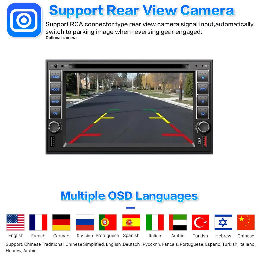 6.2" USB/SD/AUX Stereo Touch Screen Bluetooth 2 Din DVD/CD Player Remote control