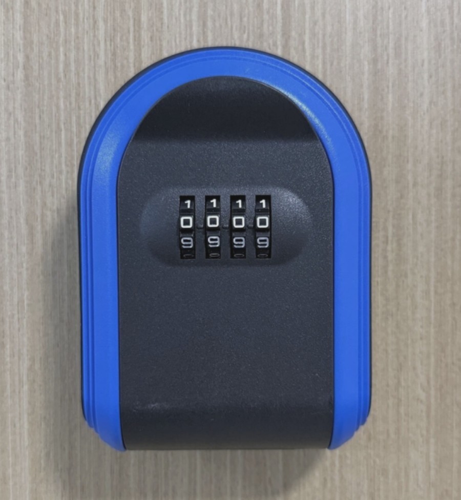 Blue ABS Plastic Key Box Variable Password Key Safe Household Key Storage