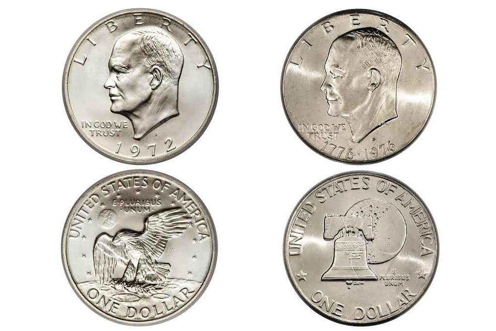 Eisenhower dollar clad-2 Random dates