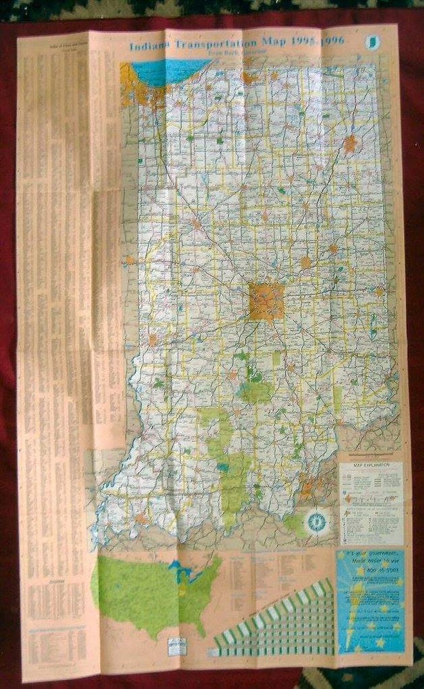 INDIANA 1995-1996 TRANSPORTATION MAP