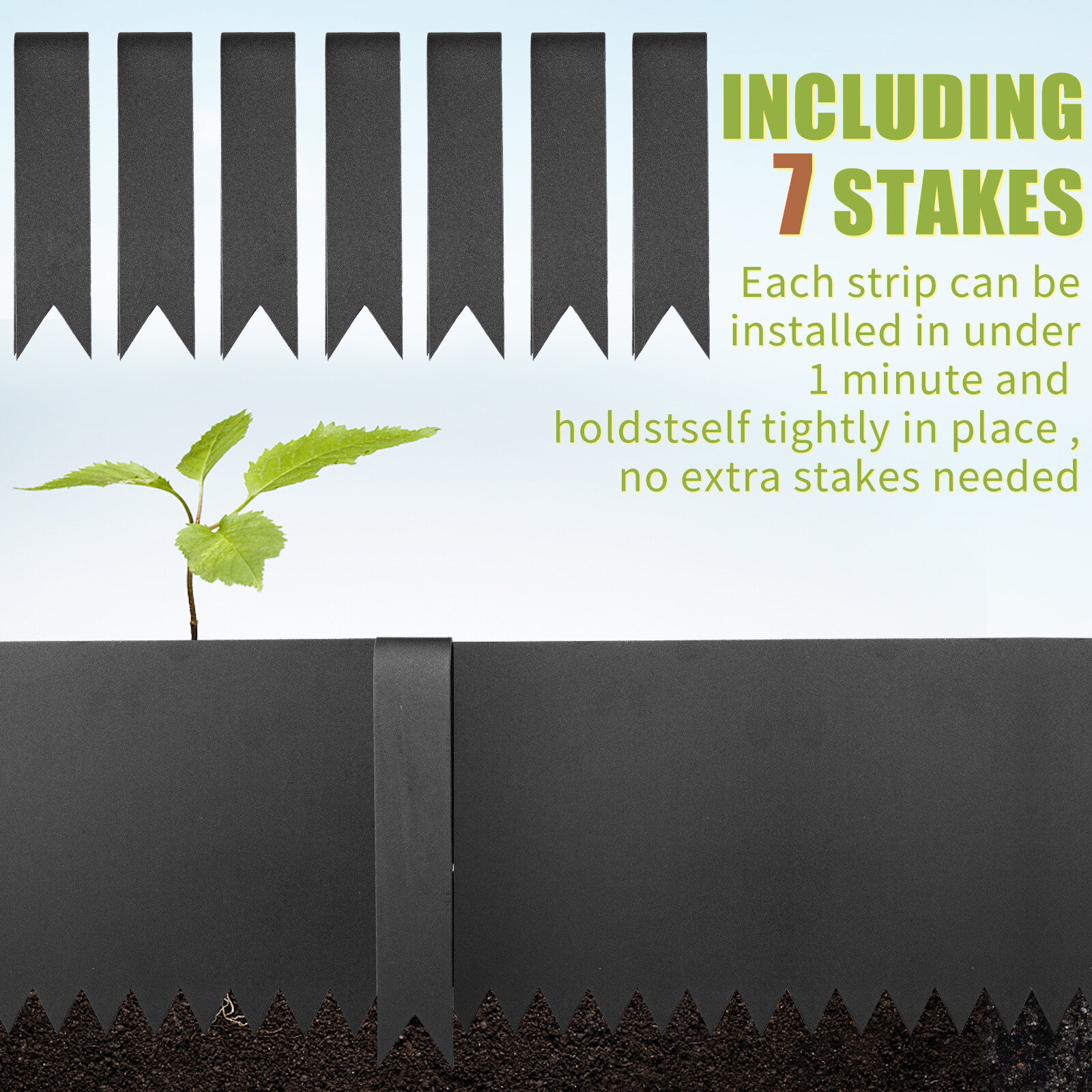 Metal Landscape Edging Borders Kit 6pcsx40x8 Inch Galvanized Steel Lawn Edging