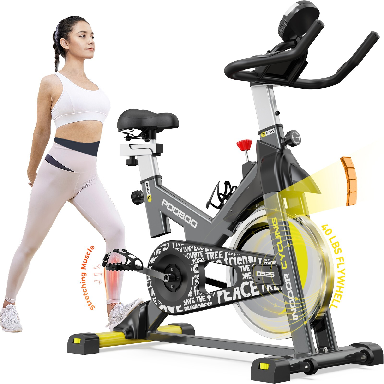 Indoor Cardio Workout Machine Stationary Bike Cycling Fitness Home Exercise Bike