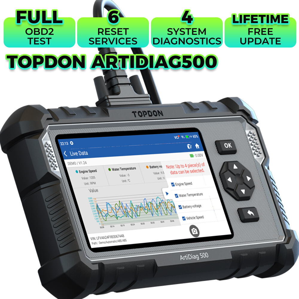 2025 TOPDON AD500 OBD Car Diagnostic Scanner Tool Code Reader Check Engine ABS