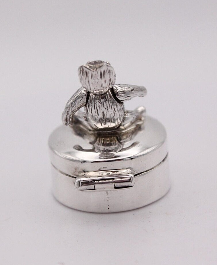 Sterling Silver Box Movable / Posable Teddy London 2010