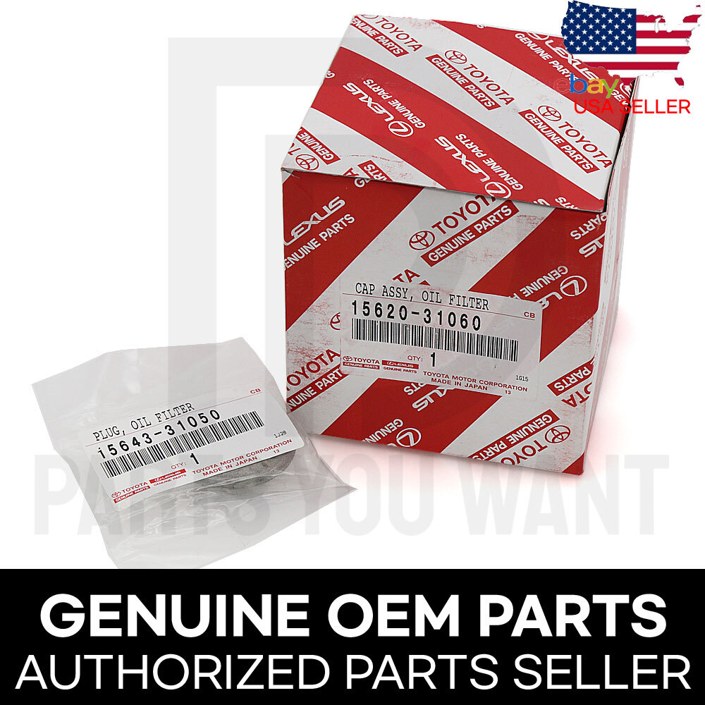 Genuine Toyota OEM Oil Filter Housing Cap Holder 15620-31060 + Plug 15643-31050