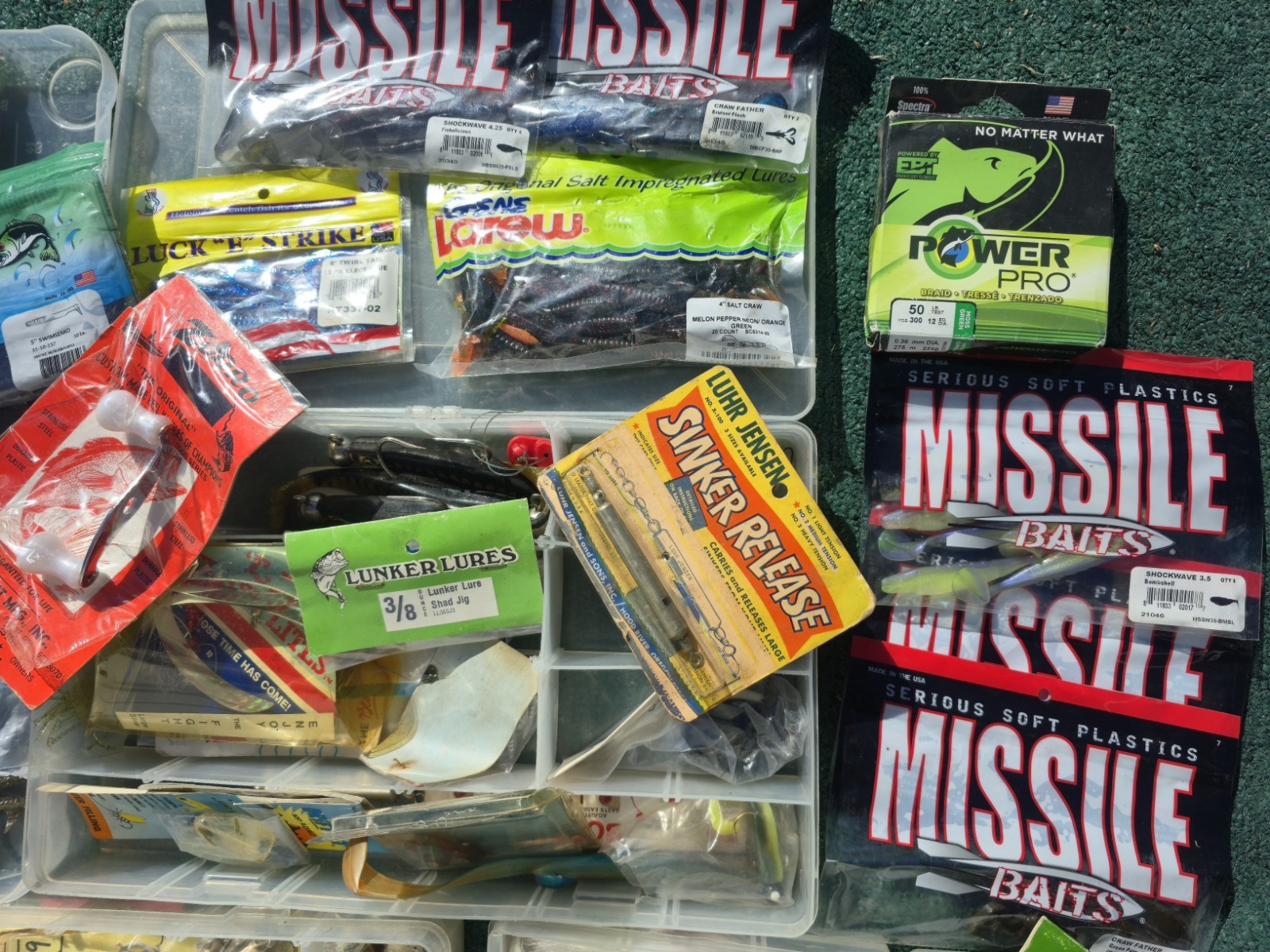 Fishing Tackle Lot Rapala Crankbaits, Worms, Hooks, New & Used Some New Vintage