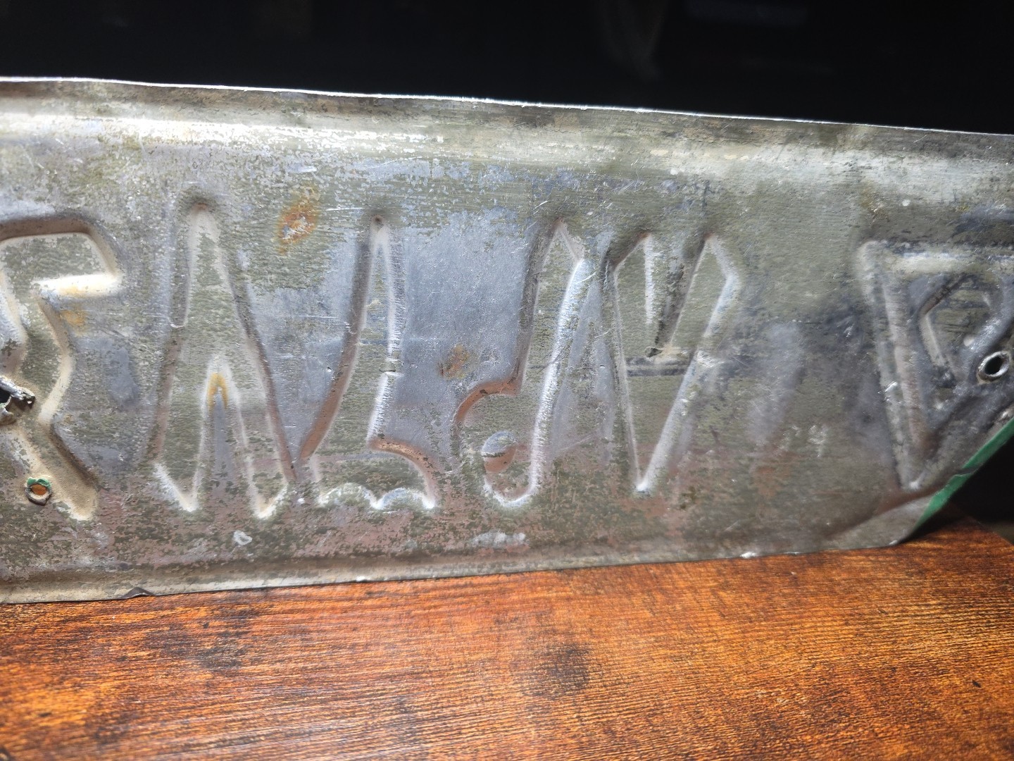 Original Desert Storm / Gulf War Era Iraqi License Plate. Black Green Unique.