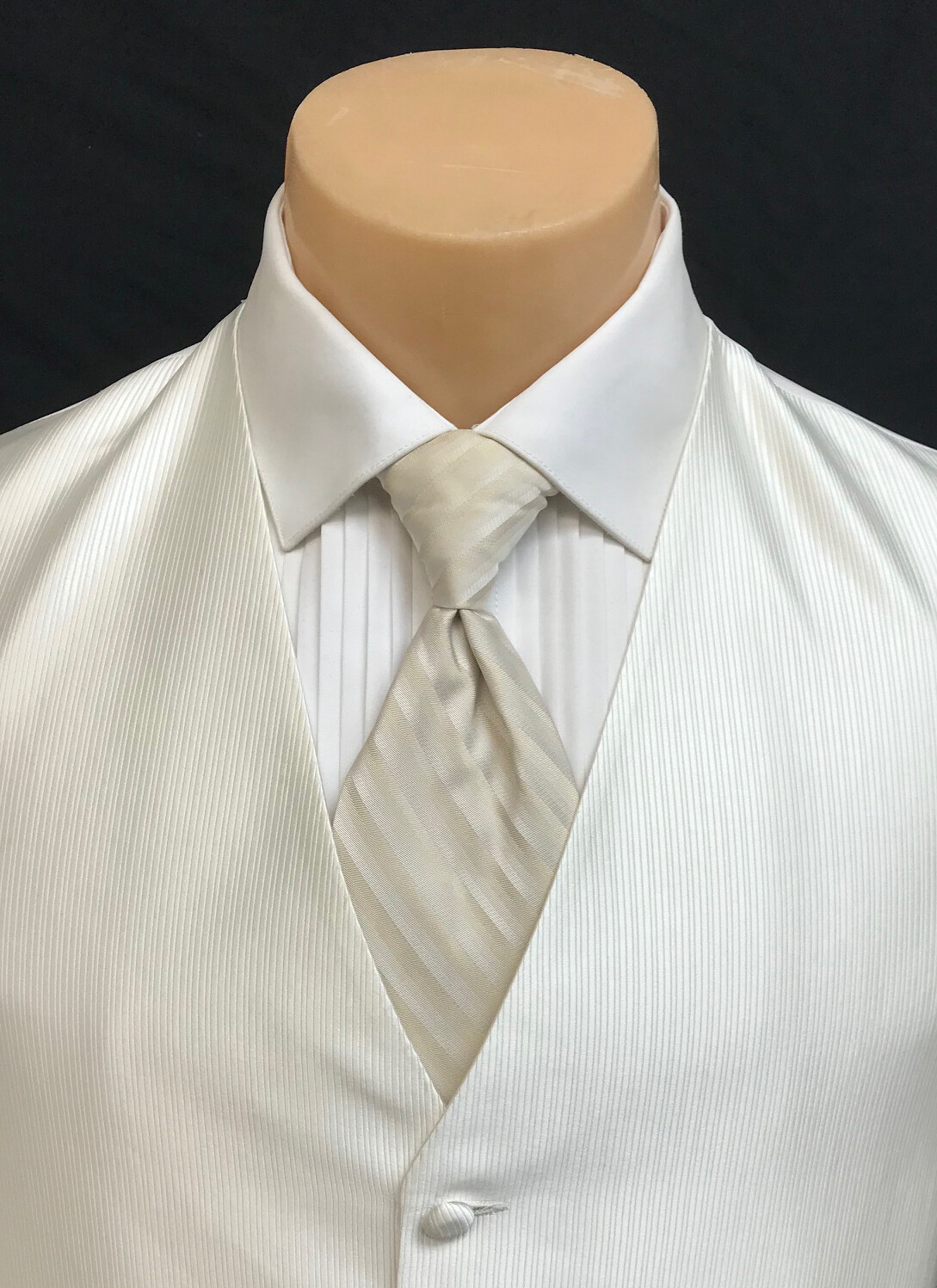 Men's Ivory Off-White Joseph Abboud Tuxedo Vest & Tie Groom Wedding Prom Mason