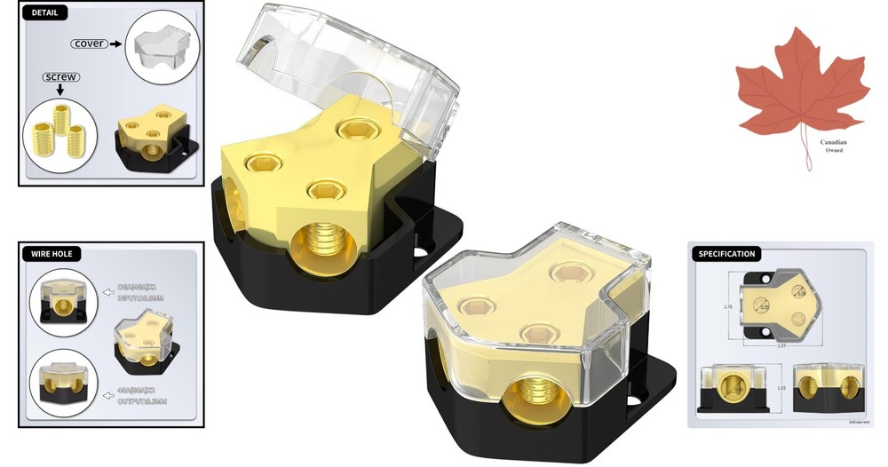Durable Car Audio Splitter Power Distribution Block - Stable Current - 2pcs