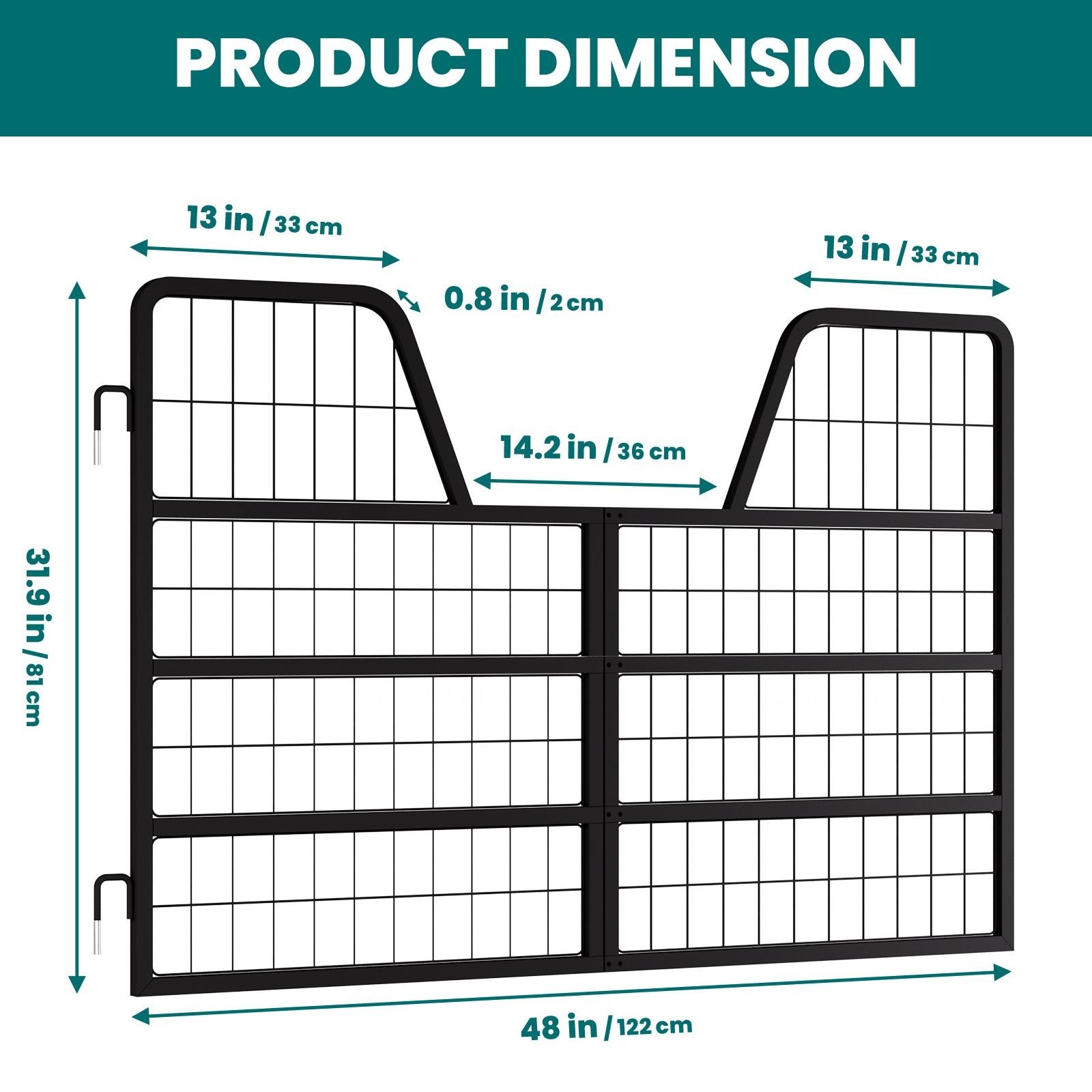 Heavy Duty Horse Stall Gate 48"X 32" Stall Guards for Horses Thickness Frame NEW
