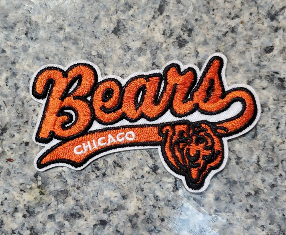 Chicago Bears Vintage Script Patch. Embroidered. Iron On. 4"x 2.5"