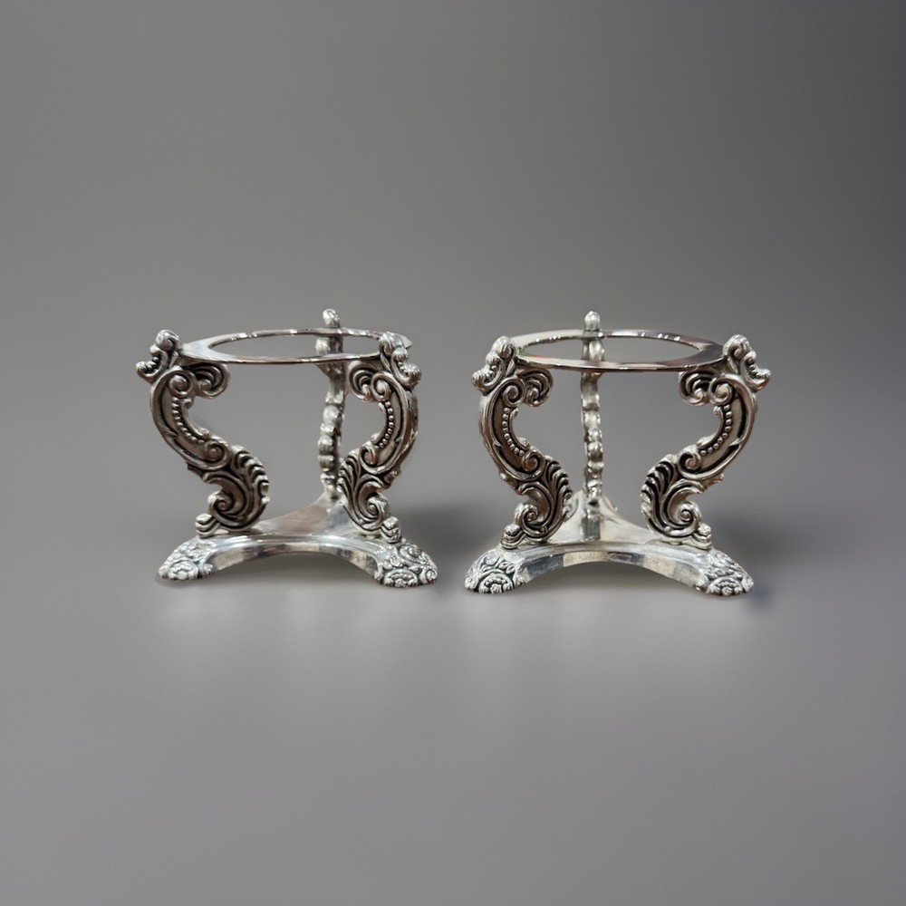 Vintage Codinger Silverplate Orb Sphere Holder Victorian Revival Display Stand