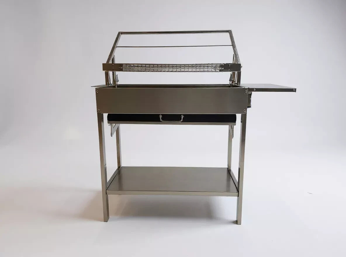 Stainless Steel Mangal Grill 3-in-1 BBQ Skewer Rotisserie Flip Basket Adjustable