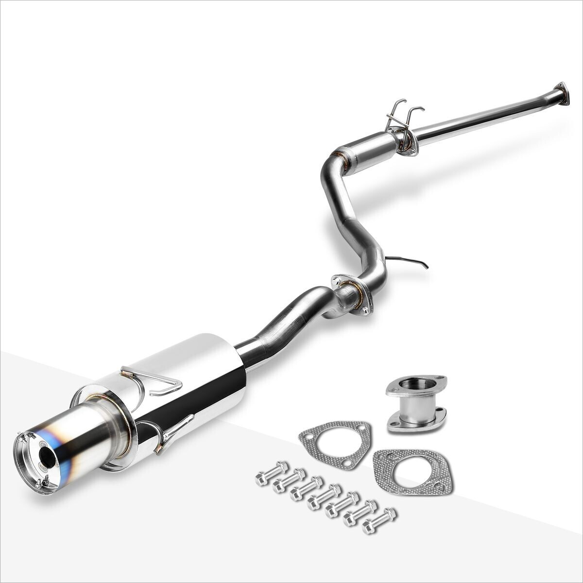 For 06-11 Honda Civic EX/LX/DX 4" Burnt Tip Muffler Stainless Catback Exhaust