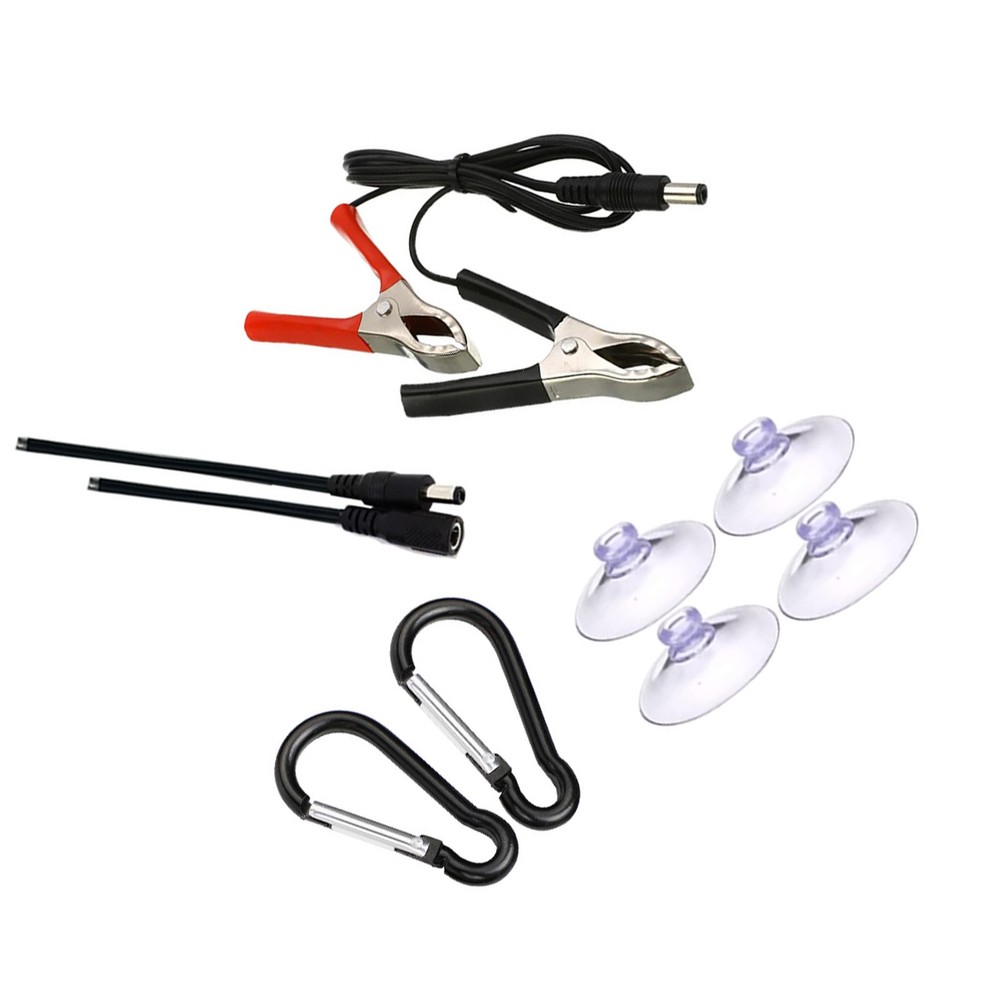 Solar Panel Installation Accessory Kit - 4 Suction Cups + 2 Carabiners + CableCA