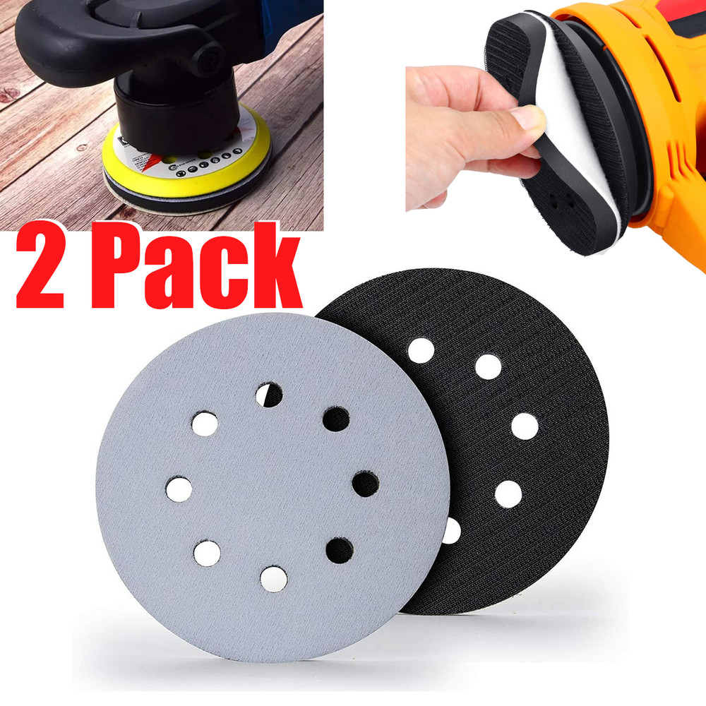 2Pcs 5 inch Hook Loop Soft Foam Interface Sanding Disc Sander Buffer Backing Pad