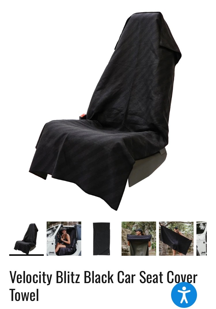 Sprints Microfiber Athletic Car Seat Cover Towel w/ Headrest Pocket 62.5"x32"