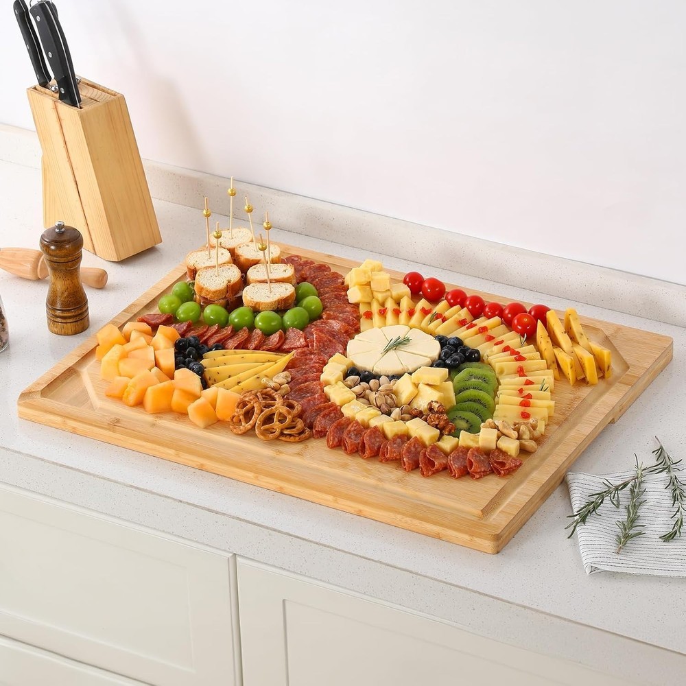 24 x 18 Extra Large Bamboo Serving Boards for Kitc