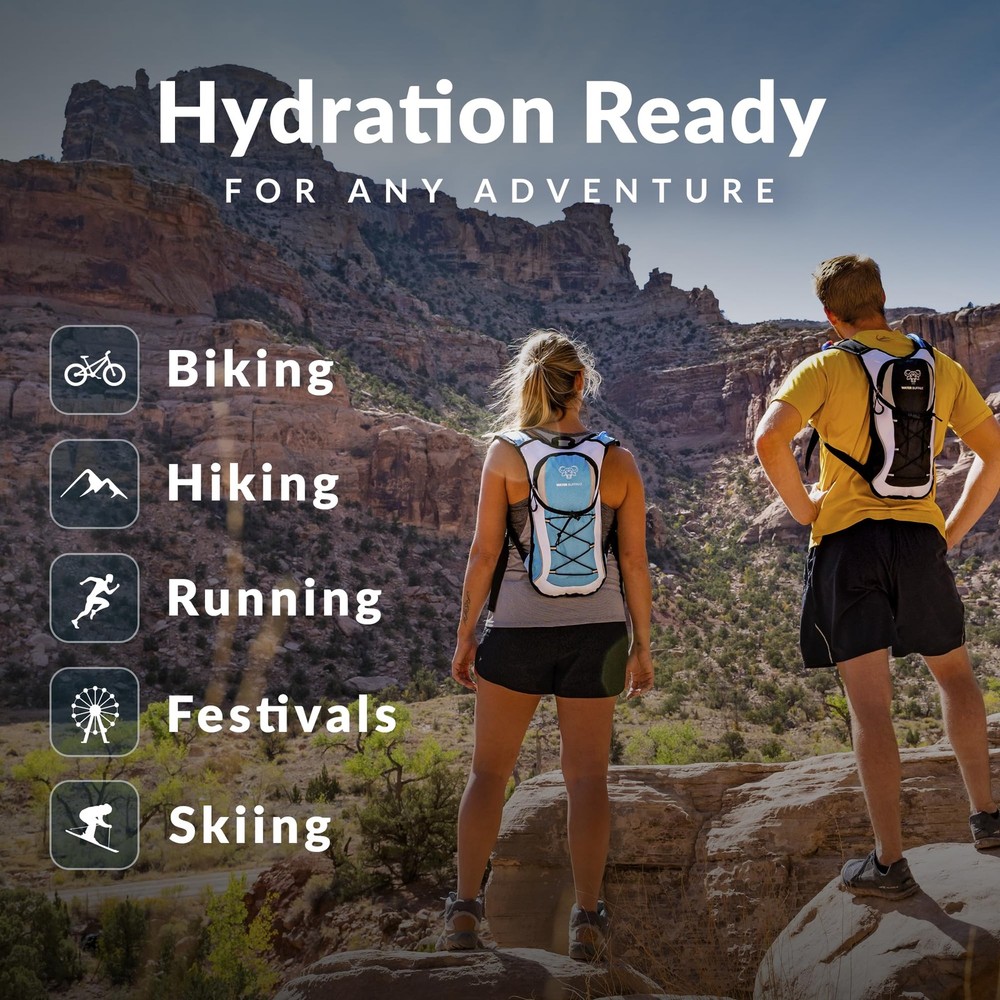 Road Runner Hydration Backpack – Lightweight Water Backpack with 2L Bladder -...