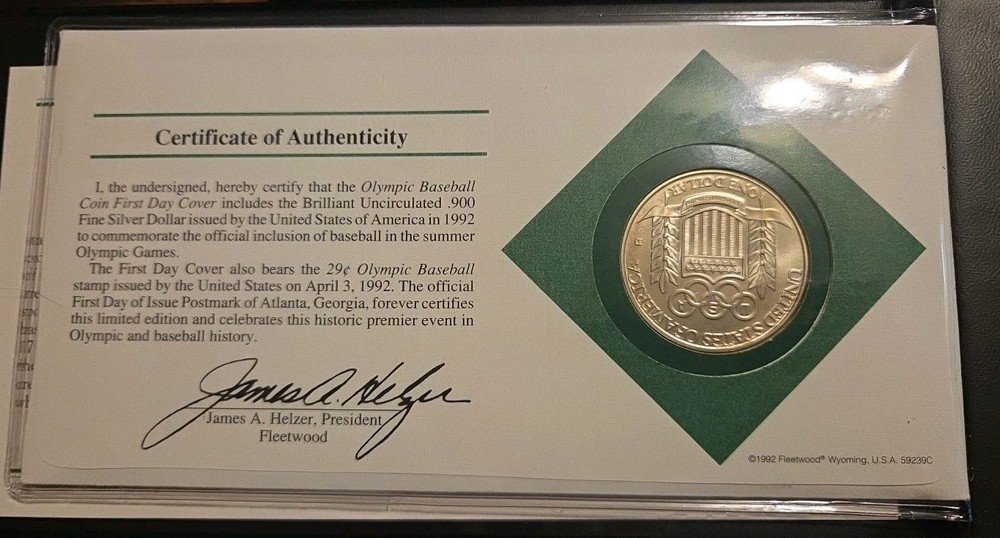 US Mint 1992 Baseball Olympic Envelope Set