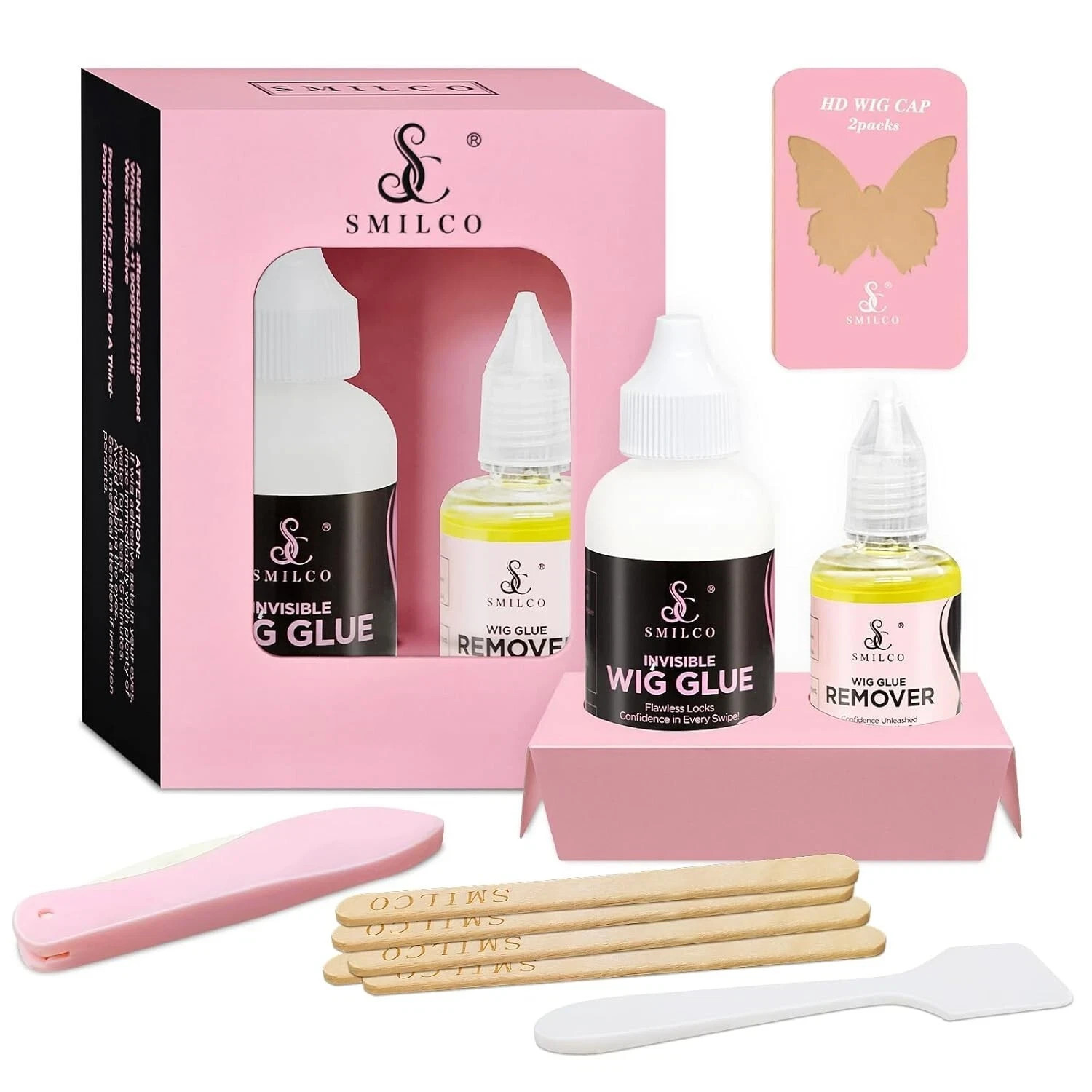 Wig Glue and Remover Set, Strong Hold Lace Glue Front Lace Wig Bonding Adhesive