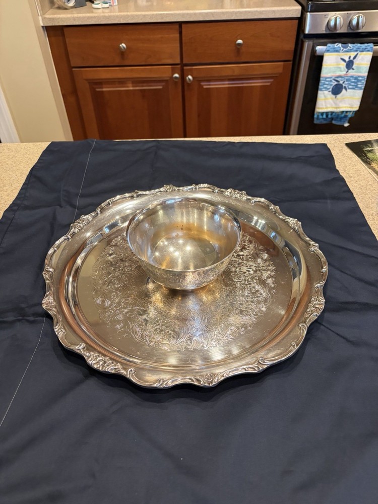 Silver Plate Chip And Dip Bowl