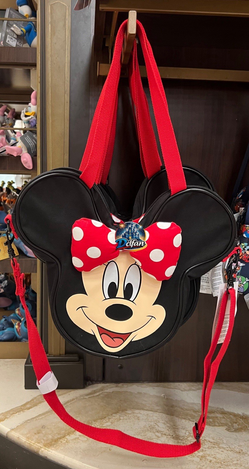 Disney Parks 2026 WDW Minnie Mouse Bow Mini Face Tote Crossbody Shoulder Bag NEW