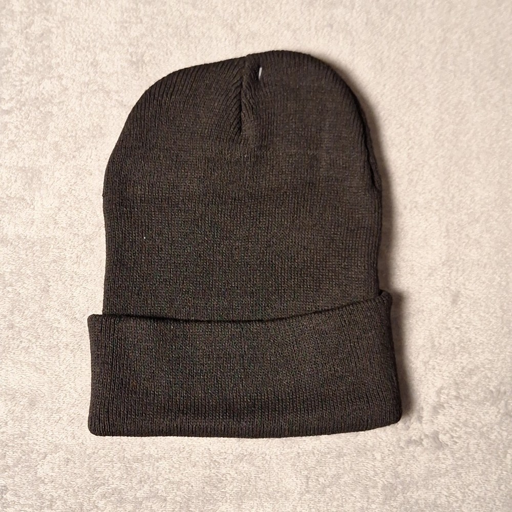 Chicago Bears Leather Square Patch Black Beanie Cap NFL