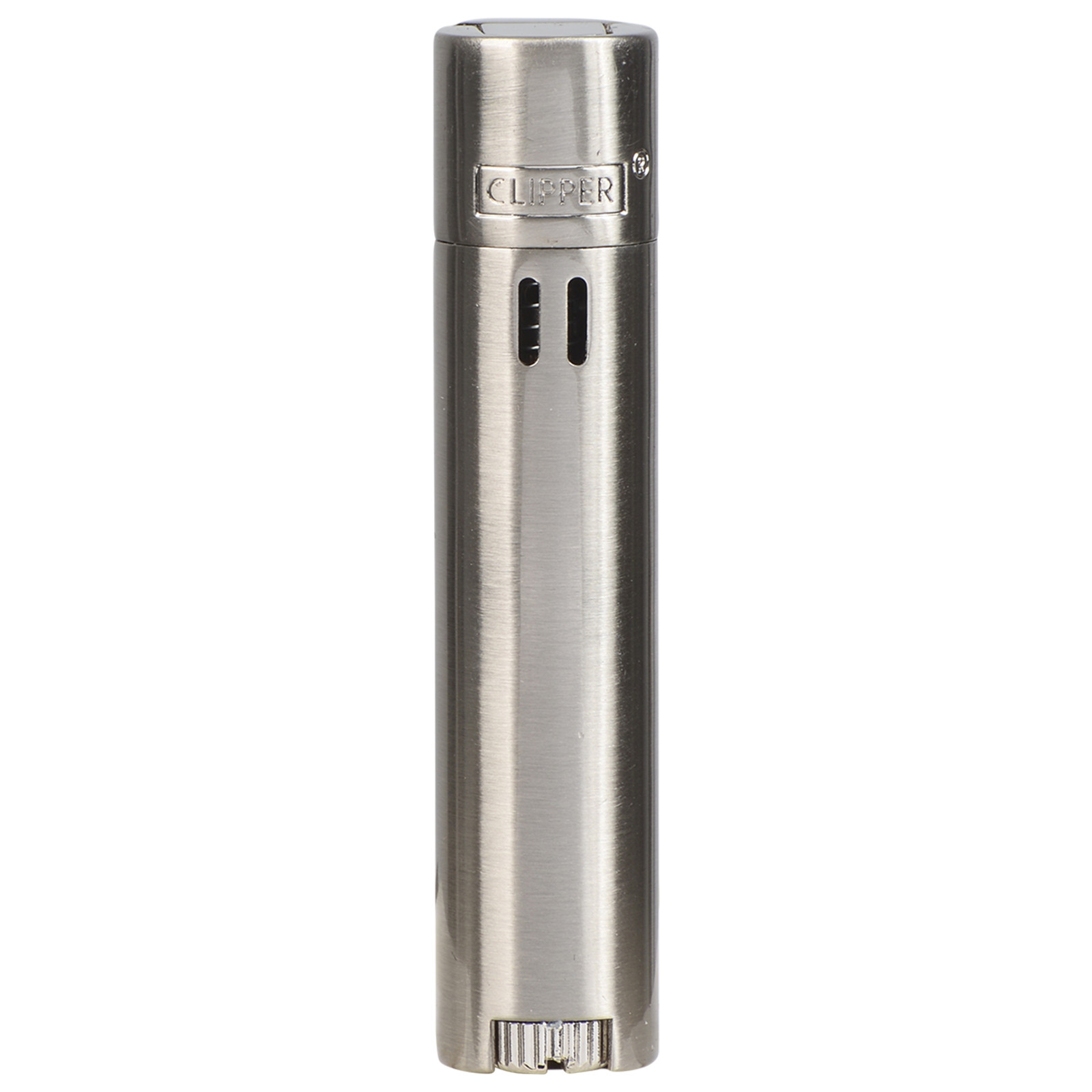 Clipper Metal Lighter - Refillable, Includes Case. Silver JET Butane Lighters