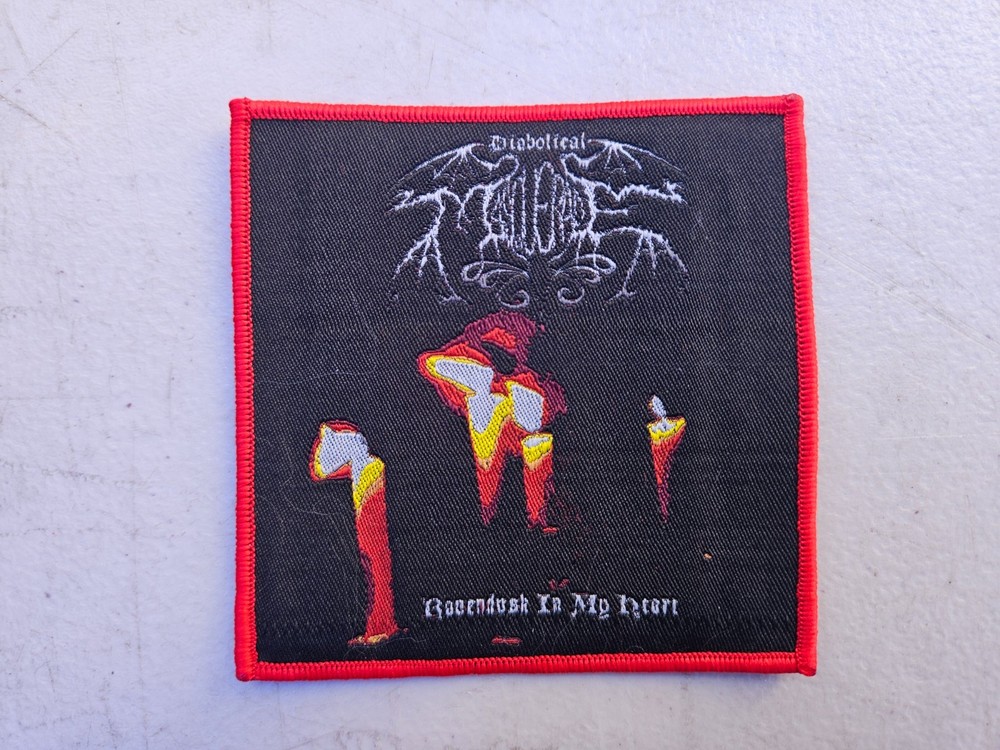 DIABOLICAL MASQUERADE, SEW ON RED BORDER WOVEN PATCH