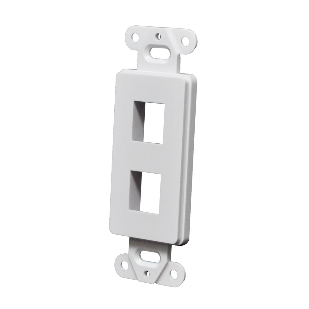 Decorator Style Keystone Jack 2 Port Modular Wall Insert Cover Plate White