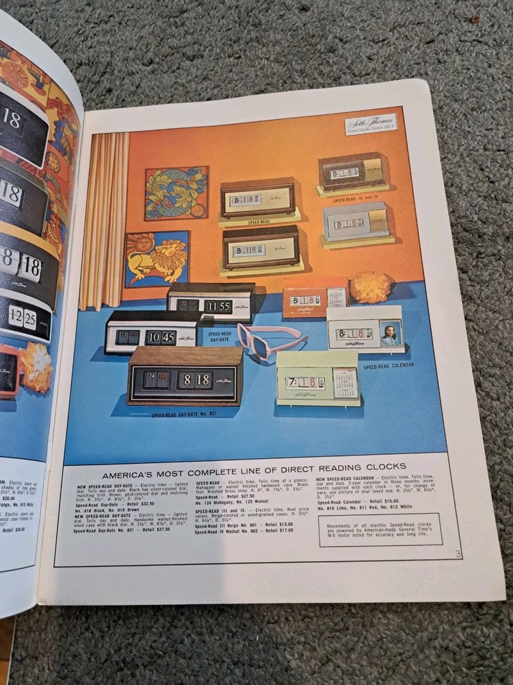 Vintage 1970 Seth Thomas Clock Catalog