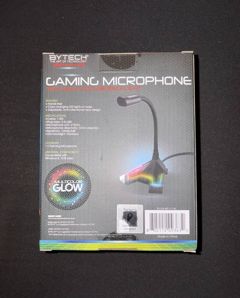 Gaming Microphone With Color Changing LED Backlight. BYTECH