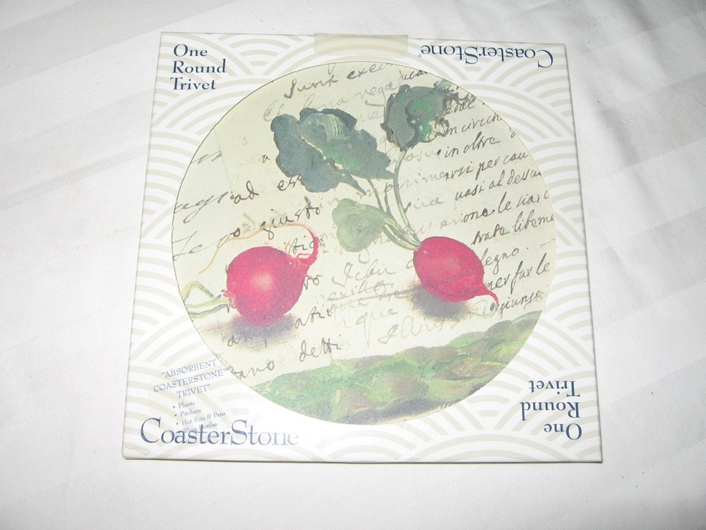 CoasterStone Round 7" Trivet Radish Pattern New!!