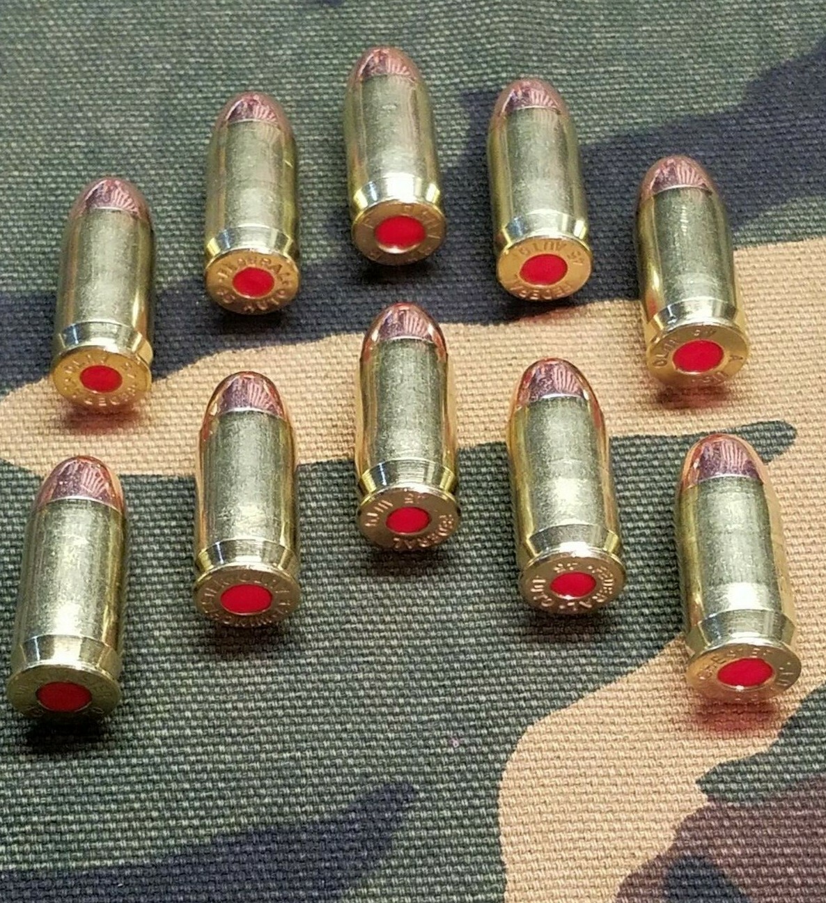 45 ACP SNAP CAPS SET OF 10 (BRASS+FMJ) REAL WEIGHT!!!