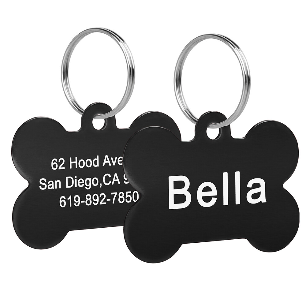 Personalized Pet ID Tags for Dogs Cats Bone Identification Collar Discs Engraved