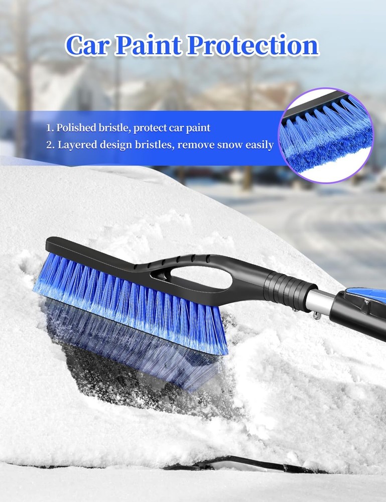 Extendable Snow Brush and Ice Scraper for Car Windshield and Windows