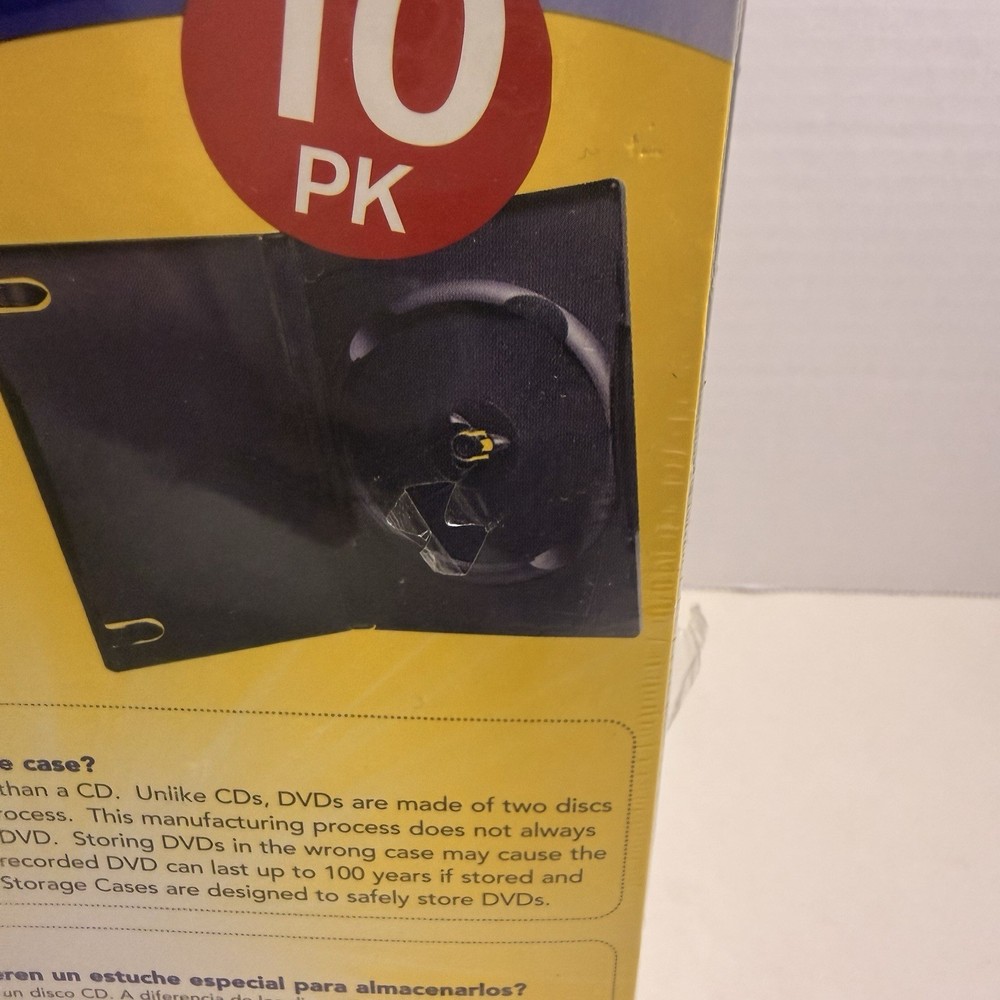 Memorex DVD Storage Cases 10 Pack Black Replacement w/ Software NEW