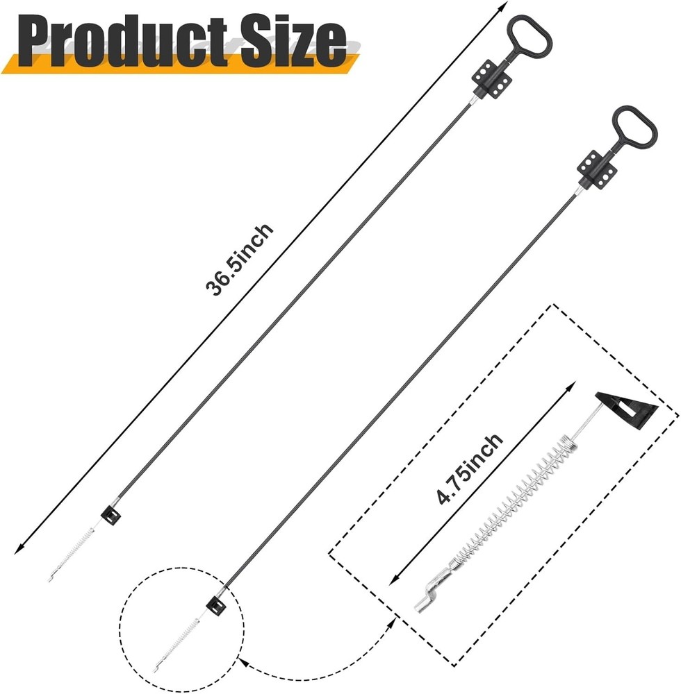 2PCS Sofa Recliner Cables- Release Cables Replacement D Ring Pull Handle