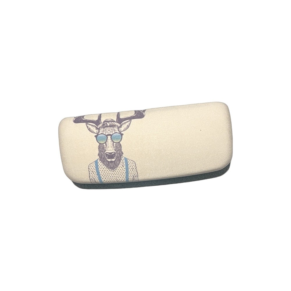 Unique Moose Wearing Sunglasses Clam Shell Eyeglass Case