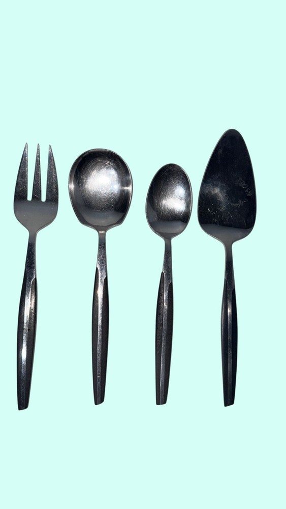 Vintage Eldan ELD2 Stainless Serving utensil Black Handle Flatware Japan
